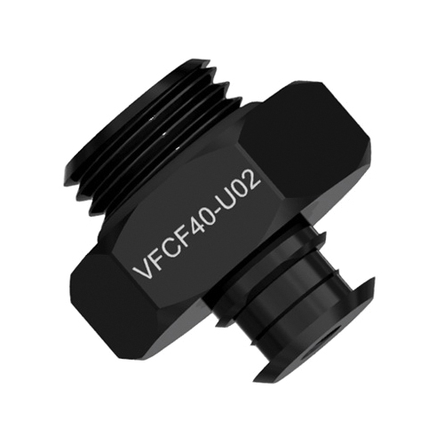 Cup Fitting, Type D, Series: VFCF, For Use With: VFB30-2, VFB40, VFBL30-2, VFBL40-2 and VFF40-2 Vacuum Suction Cups, M5 x 1/4 in Universal Threaded, Aluminum, Hard Anodized