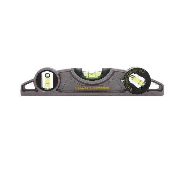 Torpedo Level, Magnetic, 0.0005 in Accuracy, 9 in Length, 3 Vials, Vial Positions: (1) Level/(2) Plumb, Magnified Center/Plumb Vial, Die Cast Aluminum, Silver/Yellow