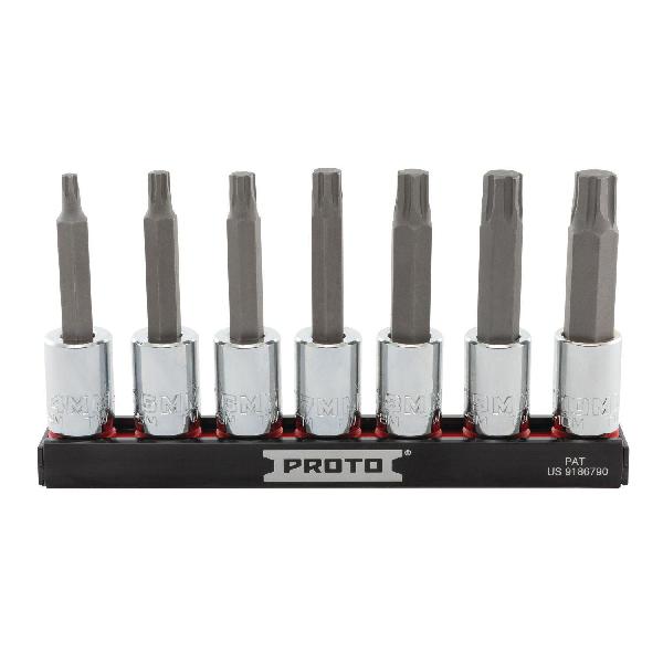 Socket Bit Set, Impact Rated: No, Measurement System: Imperial, 7 Piece, 3/8 in Drive, Specifications Met: ANSI Specified, Tether Capable: No, Alloy Steel, Polished Chrome
