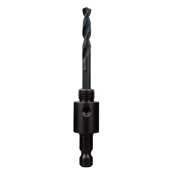 Hole Saw Arbor, Small Thread, Up to 1-3/16 in Arbor, Hex Shank, 3/8 in Shank, Steel Cutting Edge, Hardened Steel