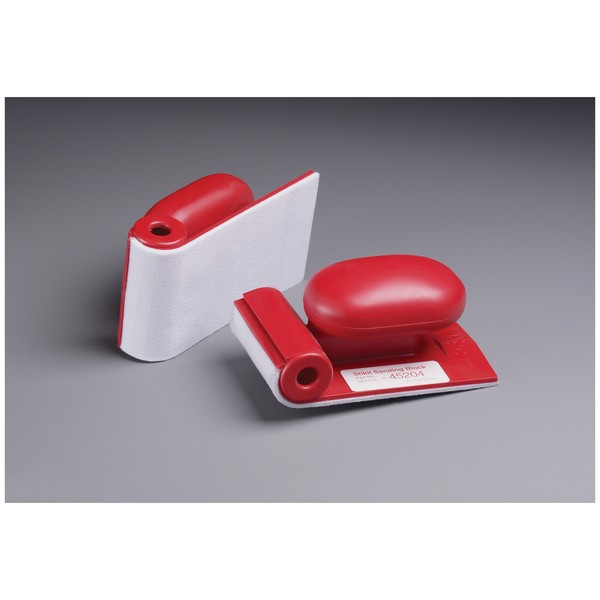 Sanding Block, Firm Density Regular, 3-1/4 Inch Overall Width, PSA Attachment, Red