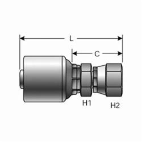 Hydraulic Coupling, Straight, Series: G25, 1/4 in x 1/2-20 Nominal, Hose x Female SAE Flare Swivel, 1/2 in Stem, 11/16 in Nut Hex, 2.21 in Length, Steel, Domestic