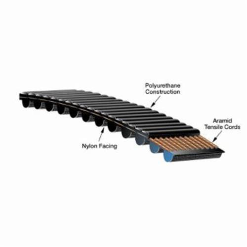 Synchronous Belt, Series: 9258, 100 Teeth, 14 mm Pitch, 1400 mm Overall Length, 55 mm Width, -65 to 180 °F, Curved Tooth Profile, Polyurethane, Aramid Reinforced Material