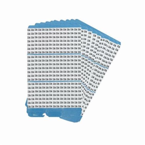 Wire Marker Book Refill, Die-Cut in Book Format Pre-Printed, 1.56 Inch Length, 0.3 Inch Width, Legend: 116, Black on White Legend/Background, B-500 Vinyl Coated Fabric