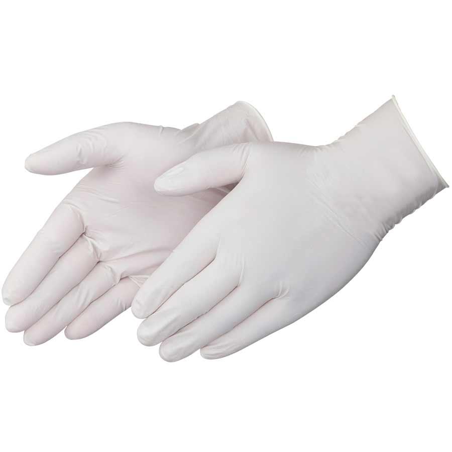 Disposable Glove, Non-Sterile, Latex, White, Textured, Ambidextrous Hand, Medical Application, Powder-Free, 5 mil Thickness