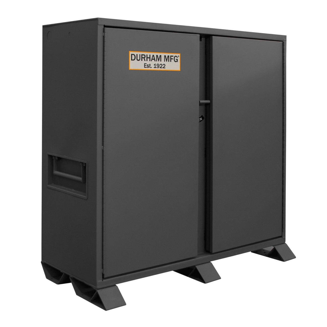 General Storage Cabinet, Jobsite, 27-1/4 Inch Overall Length, 60 Inch Overall Width, 60-3/4 Inch Overall Height, 14 ga Gauge Thickness, Fold Down, Padlockable Locking, Steel, Gray