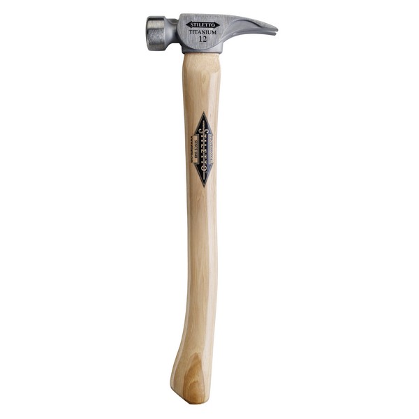 Framing Hammer, Nailing, 18 in Overall Length, Smooth Face Surface, 12 oz Head, Titanium Head, Curved, Hickory Wood Handle, Straight Claw Style