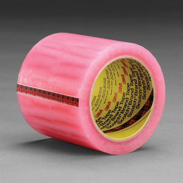 Label Protection Tape, 72 yd Length, 2 Inch Width, 2.5 mil Thickness, Pink, 3 Inch Diameter Core, Acrylic Adhesive, Acetate Backing, 25 in-oz Adhesion Strength, 12 in-lb Tensile Strength
