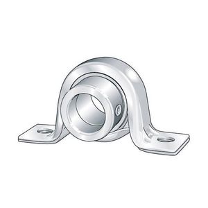 Plummer Block Housing Unit, Series: PB-XL, 12 mm Inside Diameter, 22.2 mm Base to Bore Centerline, 85.7 mm Overall Length, 43.2 mm Overall Height, Compatible Bearing Type: Radial Insert Ball Bearing, 68 mm Bolt Center-to-Center Length, 25.4 mm Base Width, Sheet Steel