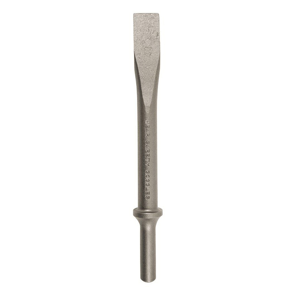 Pneumatic Chisel, Round Stock, 0.401 in Stock, Heat Treated Steel Tip, 5/8 in Blade Width, 6-1/2 in Overall Length, Rivet Cutter Chisel Style, No Non-Sparking, Heat Treated Steel