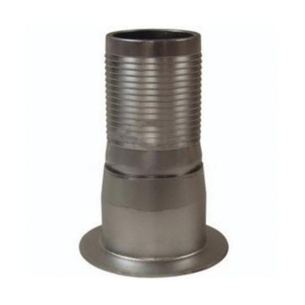 Combination Nipple, Crimp, 4 Inch Nominal, Hose Barb x Flange, SCH 80/XH, 316 Stainless Steel, Domestic