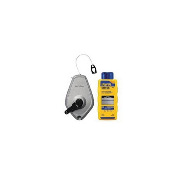 Classic Chalk Reel and Chalk Combo, 100 ft Line Length, 1:1 Gear Ratio, Aluminum Case