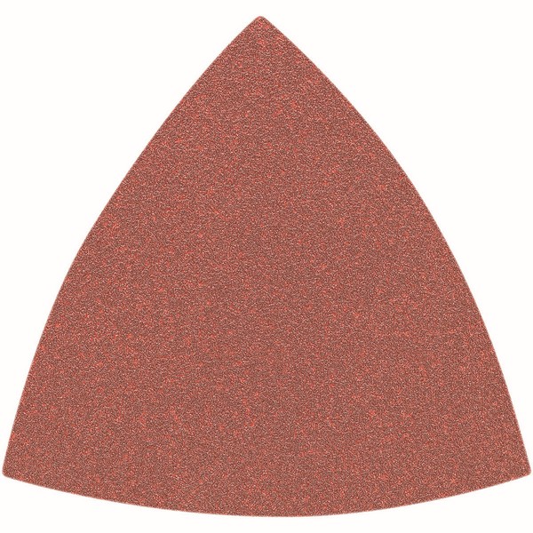 Oscillating Sanding Paper, Hook and Loop Triangle, For Use With: Sanding Platen, 3-1/8 in OAL, 120 Grit, Aluminum Oxide, Red