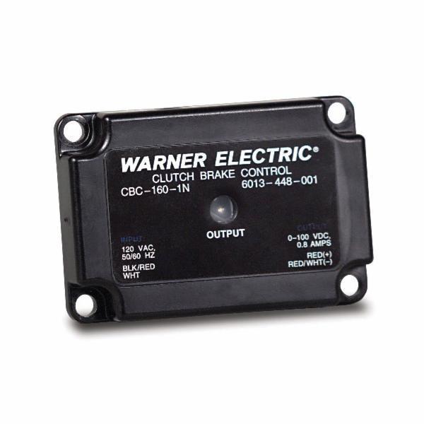 On-Off Control, Integral/Electrically Released Motor Brake, Series: CBC-160, 120 VAC Input, 30 to 100 VDC Output, 1 Channels, For Use With: 90 VDC Clutches/Brakes, 0.8 A Output Current, 50/60 Hz Frequency, 1 Phase, 100 VA Input Power, 0 to 122 deg F