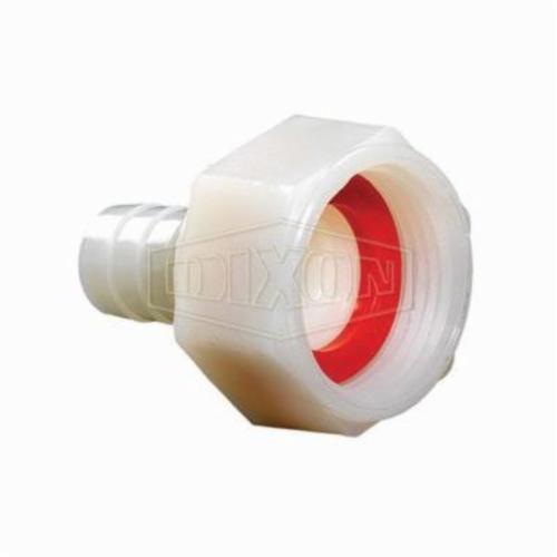 Short Shank Coupling, Series: Tuff-Lite™, Coupling Fitting/Connector, 1/2 x 3/4 Inch Nominal, Female Garden Hose Thread x Hose End Style, 1-23/62 Inch Length, Nylon, White, Domestic