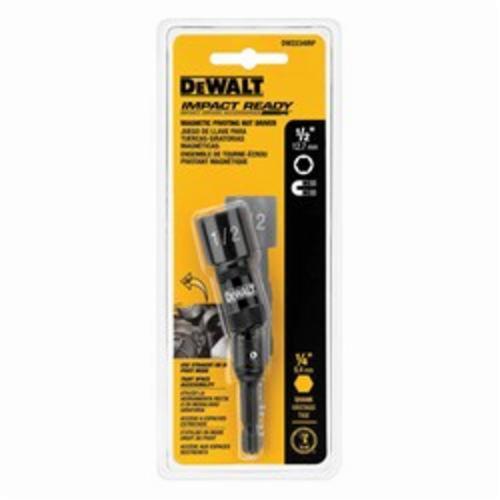 Pivoting Nut Driver, Magnetic, 1/2 in Drive, Hex Drive, 1/4 in Shank, Hex Shank, 1/2 in Hex, 3-1/2 in Overall Length, Steel, Magnesium Phosphate