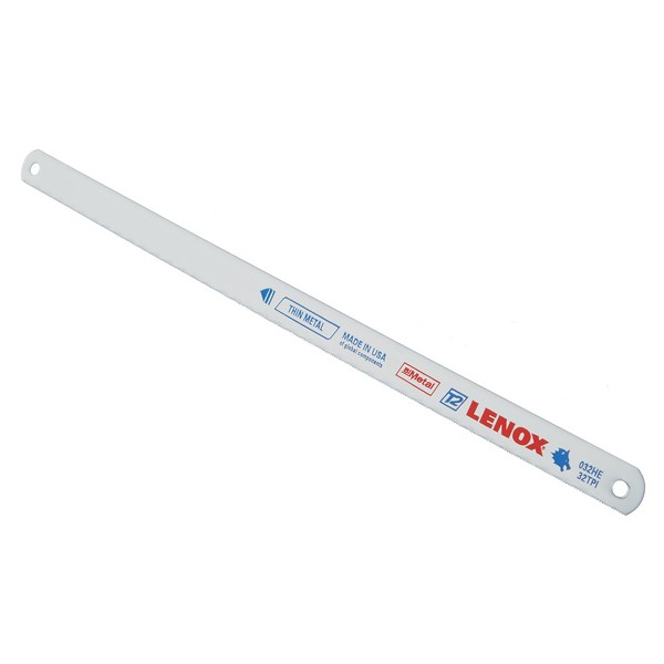 Hacksaw Blade, 10 in Blade Length, 1/2 in Blade Width, 0.023 in Blade Thickness, Bi-Metal Blade, 32 TPI, Tuff Teeth, 10 in Overall Length, Thin Metal Material Application