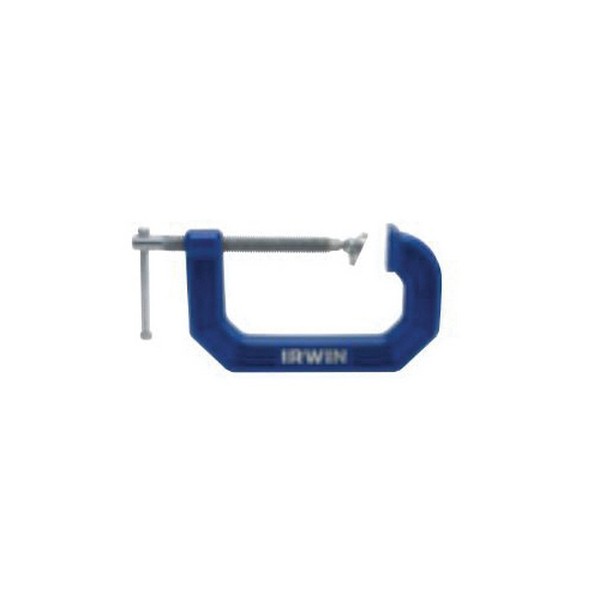 C-Clamp, Adjustable Heavy Duty Standard Throat, 2-1/2 in Throat Depth, 2-1/2 in Clamping Capacity, 2-1/2 in Jaw Opening, Heat Treated Malleable Iron Frame Body