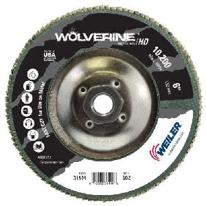 Abrasive Flap Disc, High Density, Series: Value, 6 in Disc Dia, 5/8-11 UNC Center Hole Thread Size, 60 Grit, Coarse Grade, Zirconia Alumina Abrasive, Type 27 Flat Disc, Phenolic Backing, 10200 RPM Maximum