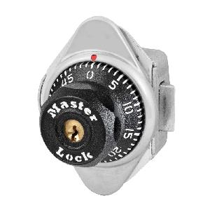 Built-In Locker Lock, Automatic Door, Black Dial, 1-7/8 in Width, Plastic Dial/Steel Body, Control Key/Combination Key, Left Hand Locker Hinge