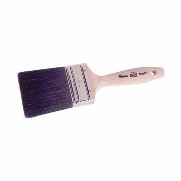 Wall Paint Brush, 7/8 in THK Brush, China Bristle Brush, Metallic Ferrule, Wood Handle, All Paints Paint