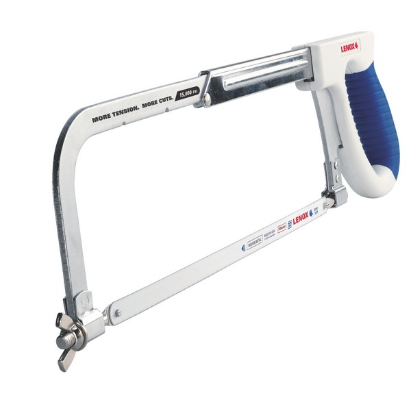 Hacksaw Frame, Adjustable, 12 in Blade Length, 3-1/2 in Throat Depth, 24 TPI, Rubberized Grip