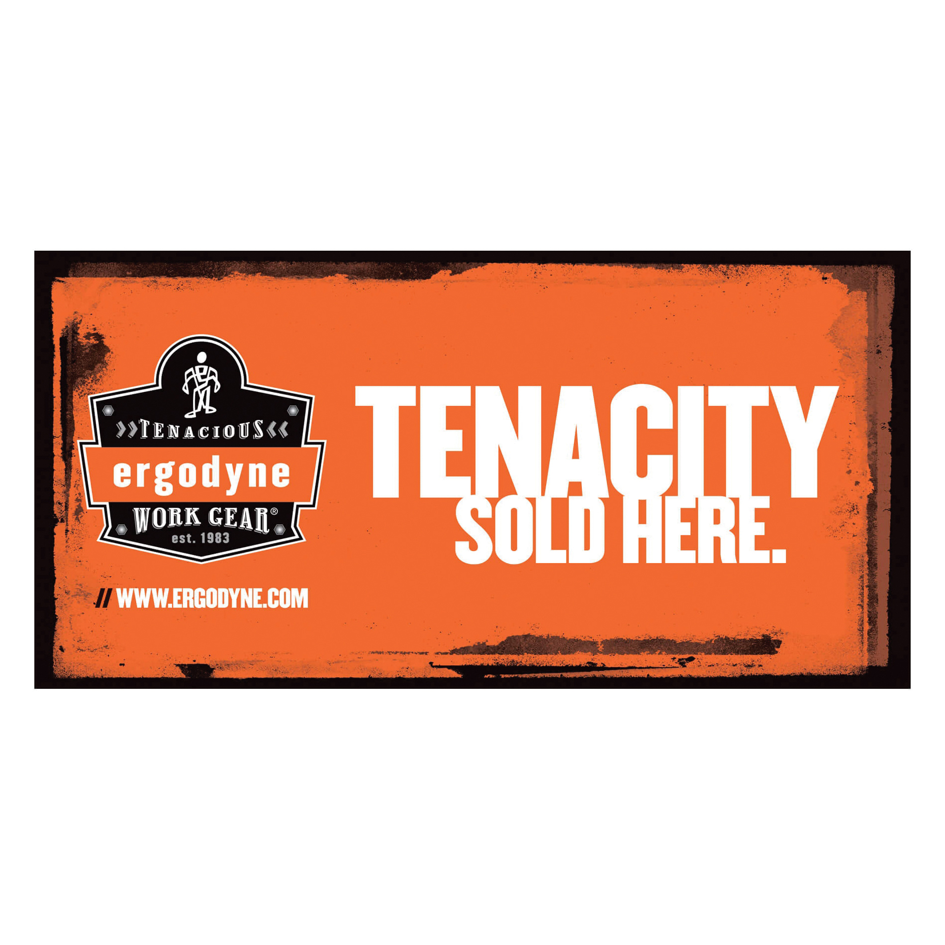 Merchandising Banner, Horizontal Small, TENACITY SOLD HERE Legend, 24 in Height, 48 in Width