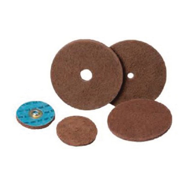 Non-Woven Abrasive Hook and Loop Disc, 6 Inch Diameter Disc, Medium Grade, Aluminum Oxide Abrasive