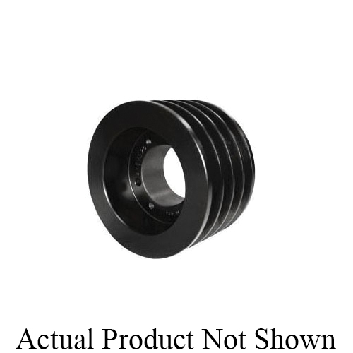 Sheave, Heavy Duty Type A-1 Solid, QD® Bore, 6.7 in OD, 6.6 in Pitch Diameter, 4 Grooves, 3-1/16 in Face Width, SK Bushing, For Use With: 5V Cross Section V-Belt, Cast Iron, Baked Enamel