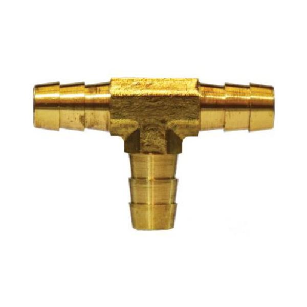 Hose Tee, Fitting/Connector Type: Tee, 3/8 Inch Nominal, Barb End Style, 150 psi Pressure, -40 to 160 °F, Brass, Import