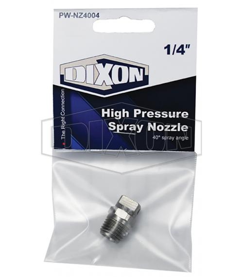 Pressure Washer Nozzle, #4 Nozzle, 1/4 in Inlet, MNPT Connection, 40 deg Spray Angle, Steel