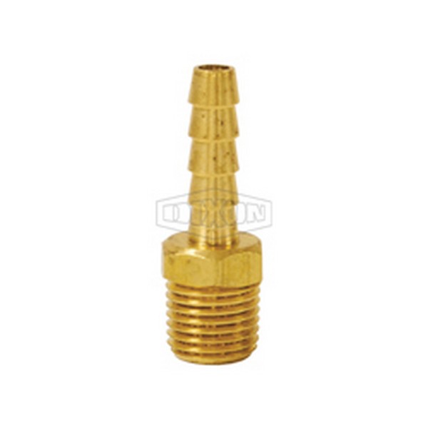 Hose Barb Fitting, Fitting/Connector Type: Adapter, 1/4 Inch Nominal, MNPT x Hose Barb End Style, 250 psi Pressure, 72 °F, Brass