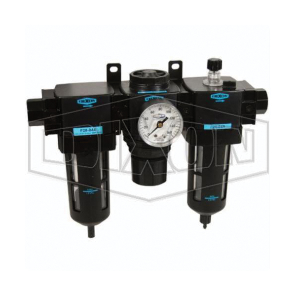 Combination Unit, Standard, Series: C28, 1/2 Inch NPT/BSPP-G, 175 scfm, 150 psig, Polycarbonate Bowl, 0 to 125 psi, Aluminum