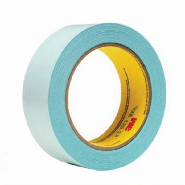 Double Coated Splicing Tape, 33 m Length, 24 mm Width, 2.5 mil Thickness, Release Paper Liner, Blue, Repulpable Adhesive, Tissue Paper Backing, 400 °F Maximum Operating