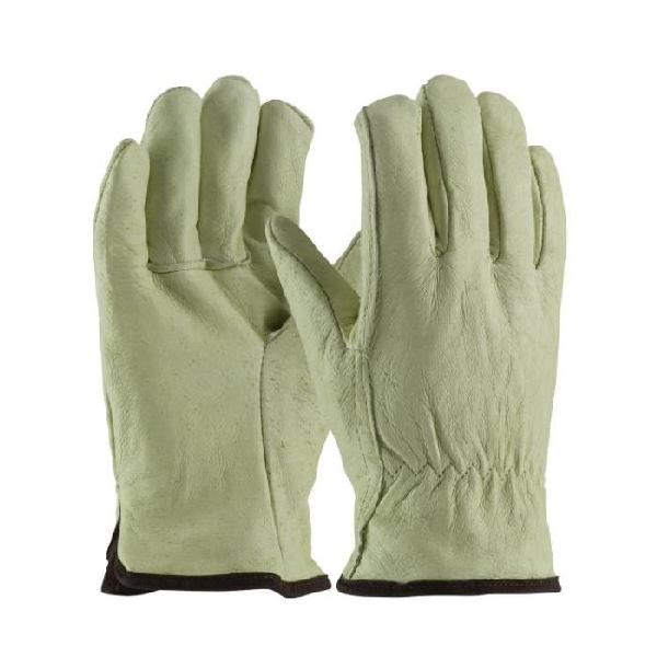 General Purpose Gloves, Premium Grade, Series: 77-418, Cold Weather/Drivers Glove Type, L, Top Grain Pigskin Leather Palm, Top Grain Pigskin Leather, Natural, Straight Thumb Style, White Thermal Lining, Slip-On Cuff, Uncoated Coating, Elastic Closure
