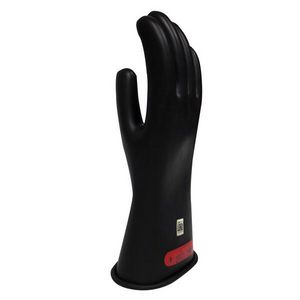 Voltage Gloves, Series: GC0B, SZ 9 Size, Rubber Palm, Rubber, Black, ASTM Class: Class 0, 1000 VAC, 1500 VDC Maximum Use