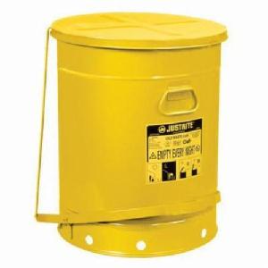 Oily Waste Can, Foot Operated, 21 gal, 18-3/8 in Dia, 23-7/16 in Height, Galvanized Steel, Powder Coated, Red