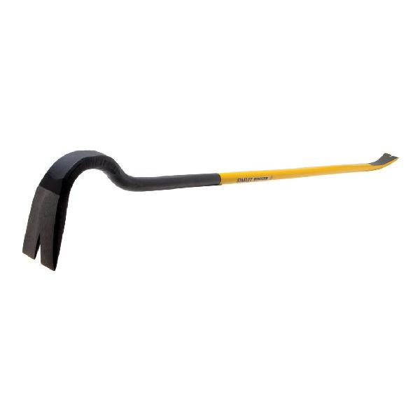 Wrecking Bar, Beveled Tip, 42 in Overall Length, 2-1/4 in Overall Width, 3/4 in Diameter, Steel, Powder Coated