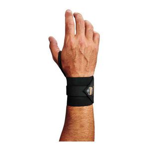 Lightweight Wrist Wrap With Thumb Loop, S/M, Ambidextrous Hand, Hook and Loop Closure, Black
