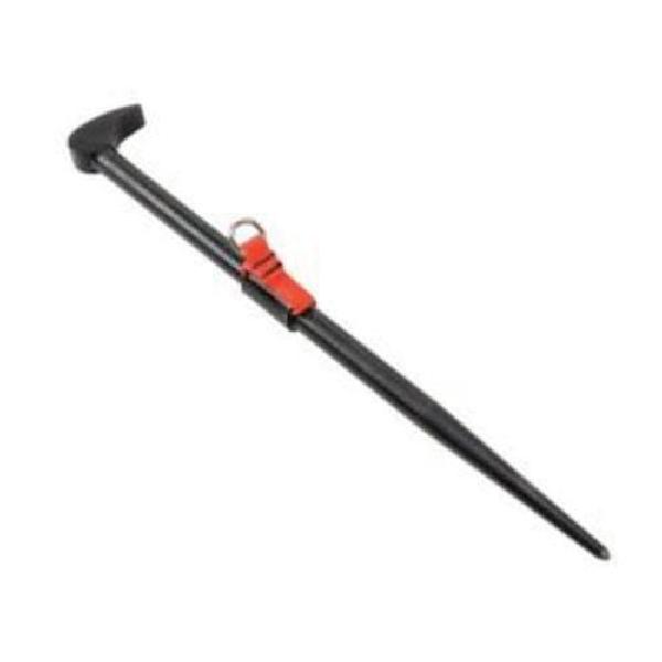 Pry Bar, Tether Ready, Rolling Head Tip, 1/2 in Tip Width, 12 in Overall Length, 1/2 in Overall Width, 1/2 in Dia, Yes Corrosion-Resistant, High Alloy Steel, Black Oxide