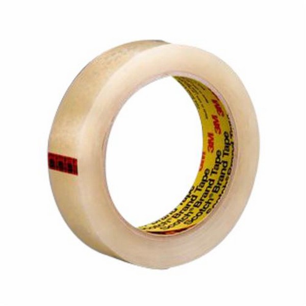 Packaging Tape, High Performance Light Duty, 72 Yard Length, 1/2 Inch Width, 2.3 mil Thickness, Clear, 3 Inch Diameter Core, Acrylic Adhesive, Unplasticized PVC Backing, 28 in-oz Adhesion Strength, 28 in-lb Tensile Strength, Specifications Met: ASTM D3330/
