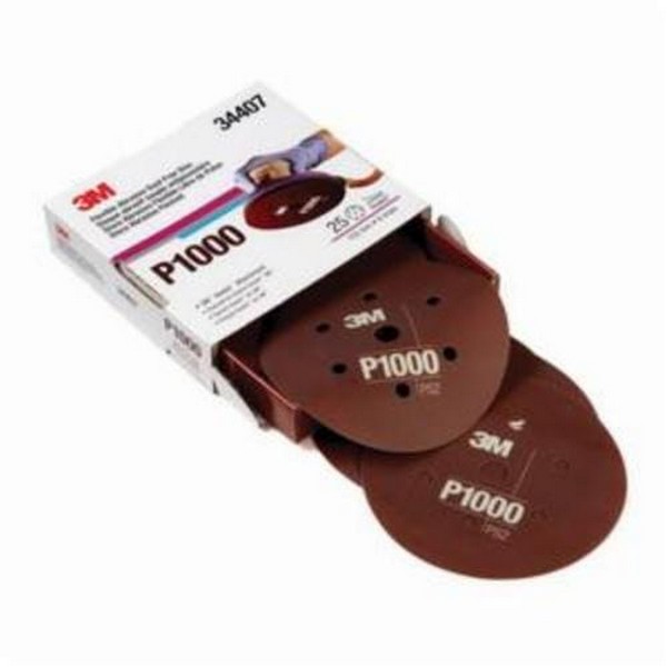 Hook and Loop Disc, Dust-Free Flexible, 6 Inch Diameter Disc, P1000 Grit, Aluminum Oxide Abrasive
