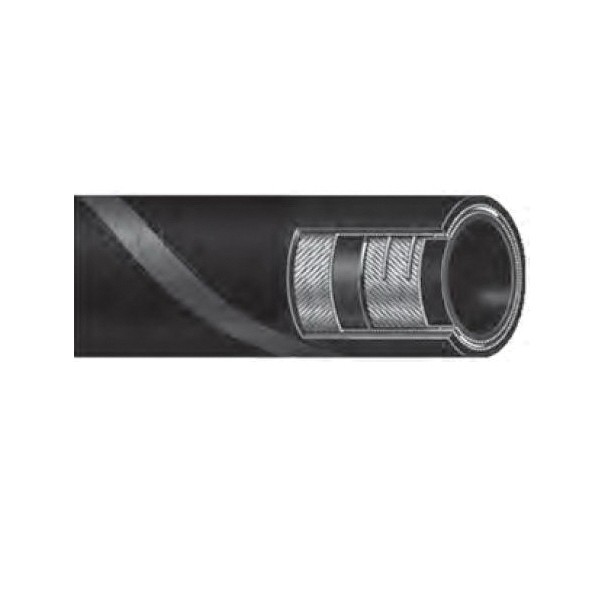 Marine Hose, Softwall Wet Exhaust, 5 in Nominal, 5.56 in OD, 400 ft Length, 30 psi Working, -20 to 180 deg F, Nitrile Synthetic Rubber Tube/Chemivic™ Synthetic Rubber Cover, Wrapped, Black, Import