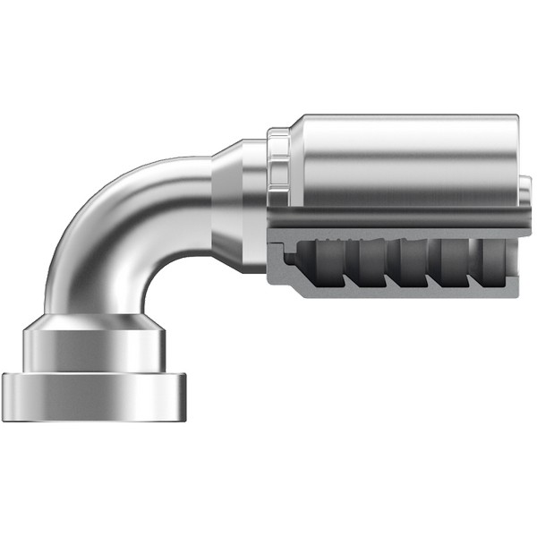 Hydraulic 90˚ Elbow, 1-1/4 Inch Hose Inside Diameter, 2 Inch Flange Diameter, Code 61 Flange, Steel