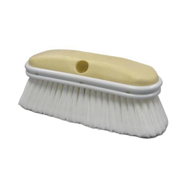 Vehicle Wash Brush Kit, Oval Foam Block, 9-1/2 x 2-3/4 in Block, 2-1/2 in Trim Length, Polystyrene Trim, White Trim Color, Foam Handle