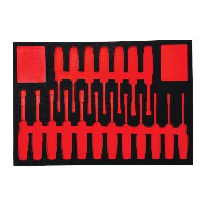 Foam Tray, For Use With: J12000S Tool Set, Polyethylene Foam, Black/Red, 23 in W x 16 in D x 1-1/4 in H Dimensions