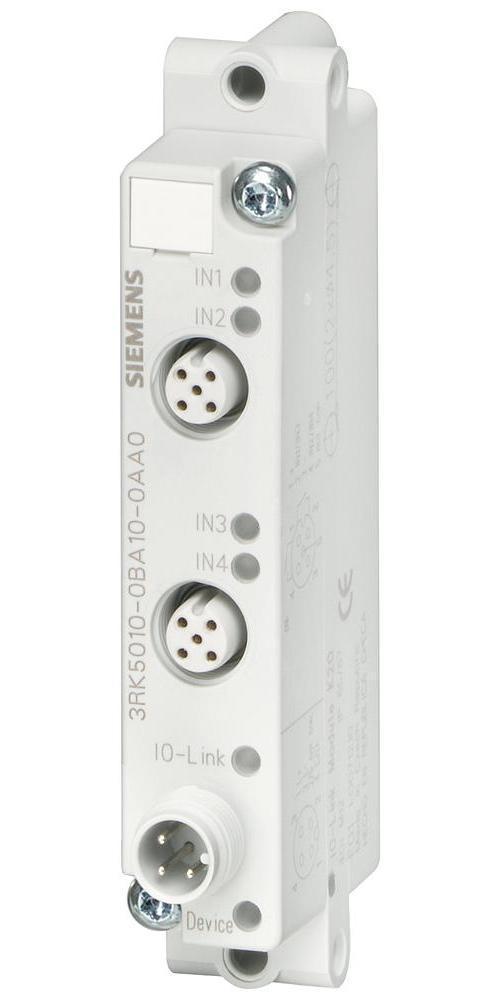 Digital I/O Link Module, Series: 3RK, 4 Input, 24 VDC, 200 mA, M12 Terminal, -40 to 85 °C, 108 mm H x 20 mm W x 45 mm D