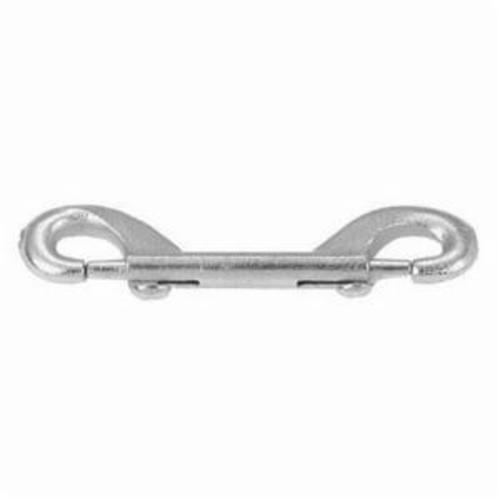 Bolt Snap, Double End, 70 lb, 13/32 in Eye, 4-1/8 in Overall Length, Spring Loaded Plunger Locking System, Open Eye Mount, Malleable Iron, Galvanized/Zinc Plated