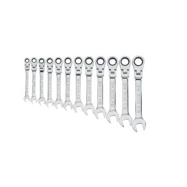 Wrench Set, Metric System of Measurement, 8 to 19 mm Size, 12 Piece, For Use With: Wrench, Polished Chrome