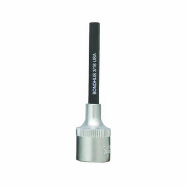 Driver Socket Bit, Series: ProHold®, Measurement System: Imperial, 3/8 Inch Drive, Hex Bit, 3/16 Inch Bit, 2 Inch Overall Length, Protanium® High Torque Steel, ProGuard™